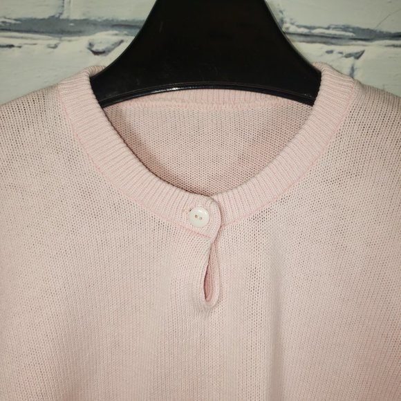 VTG 80s Tight Knit S/S Sweater Shirt Pastel Pink Soft-Grunge Cottage Egirl - Picture 2 of 5